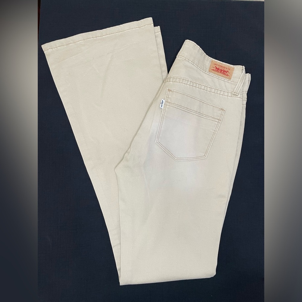 Levi, tan flare womens pants